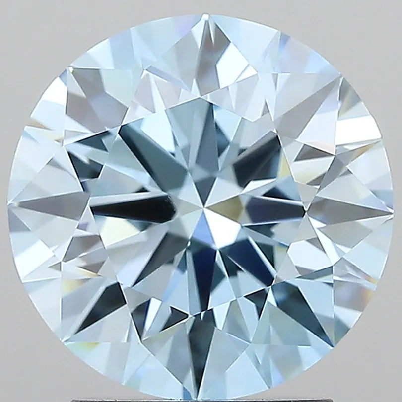 2.52ct Round Lab Grown Diamond (Colour Fancy Vivid Blue, Clarity IF, Cut ID, IGI Certified)
