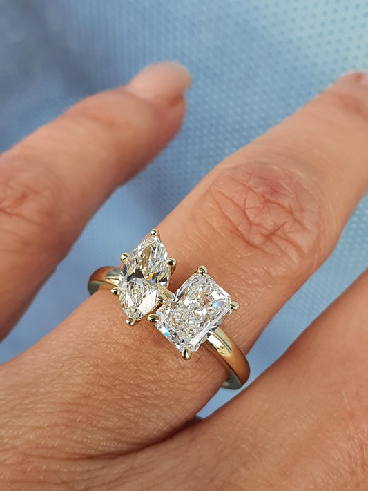 1.74ct Toi et Moi Ring