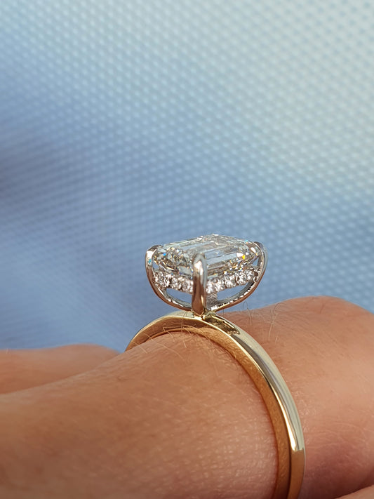1.73ct Emerald Hidden Halo Ring