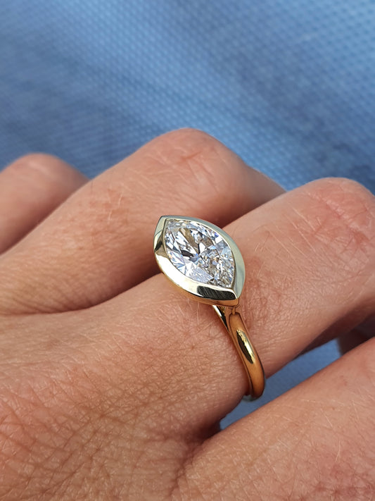 1.86ct Marquise Bezel Ring