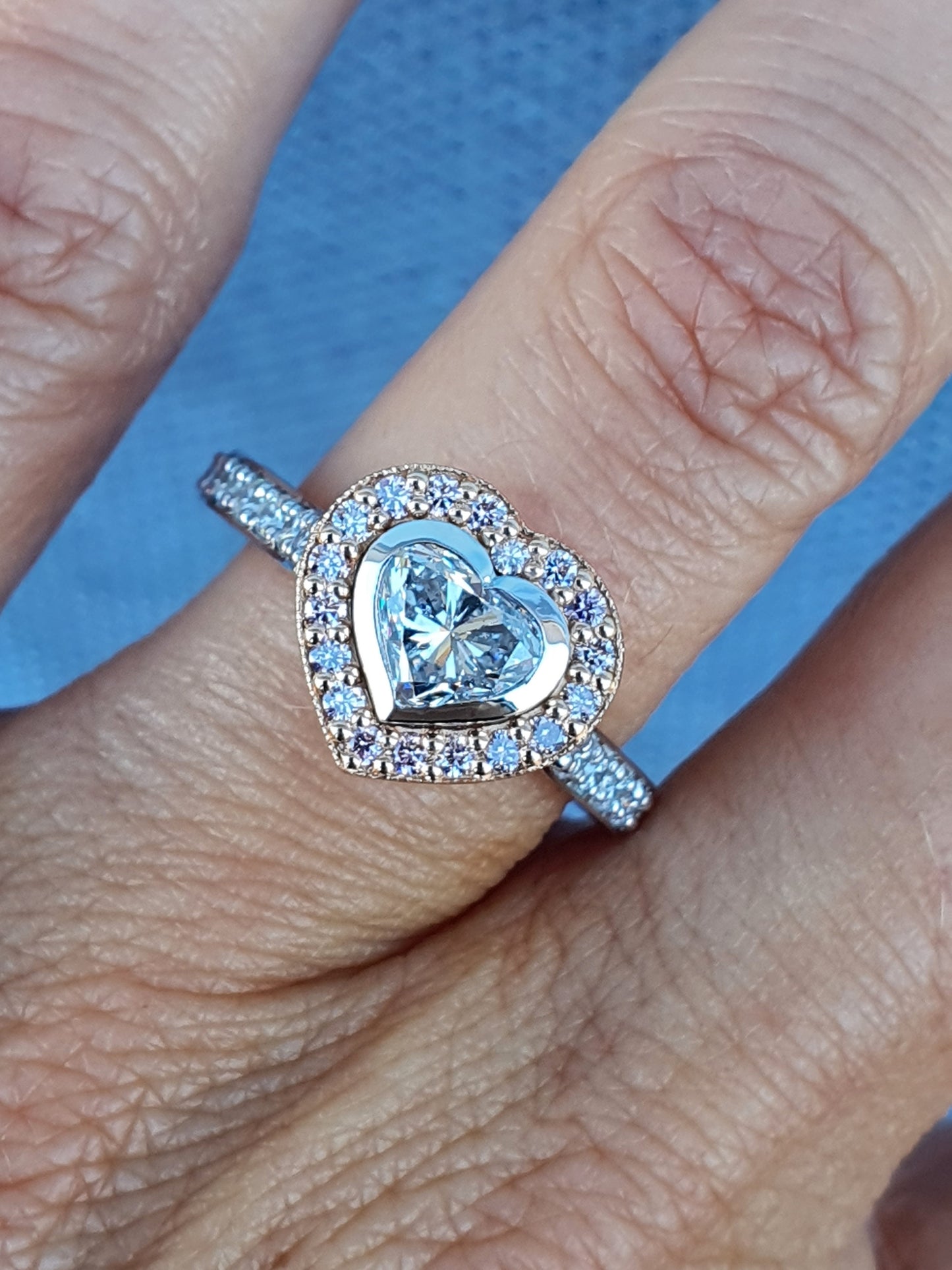 Heart Halo Pink Diamond Ring