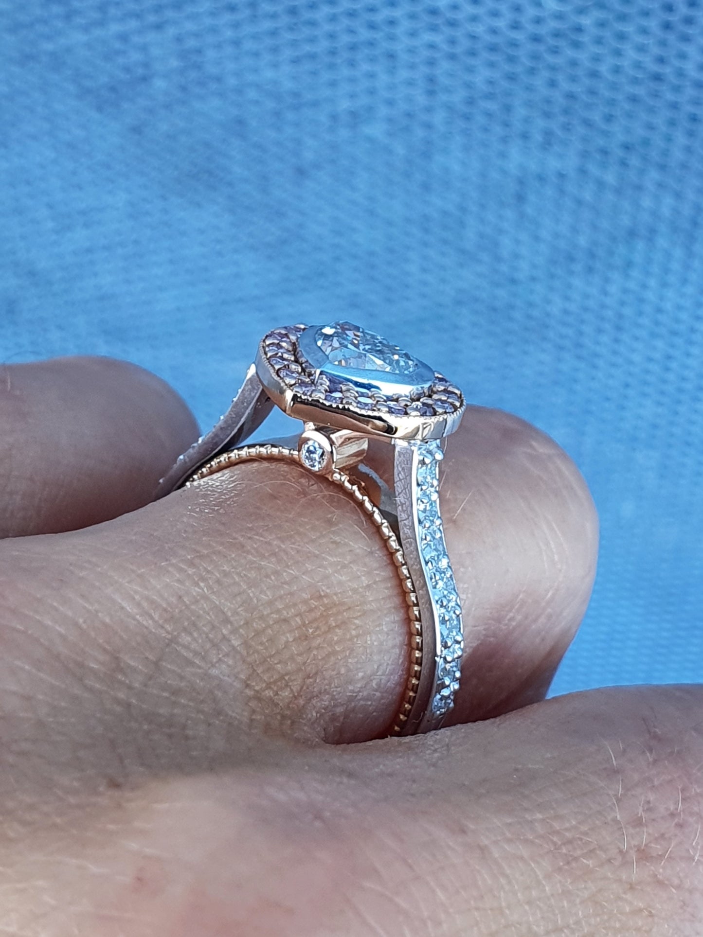 Heart Halo Pink Diamond Ring