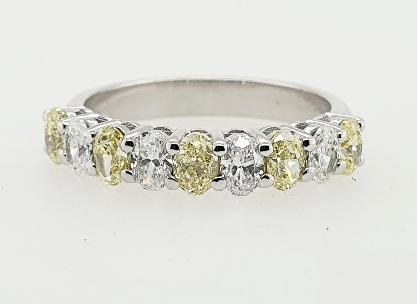 Oval Yellow and White Diamond Ring
