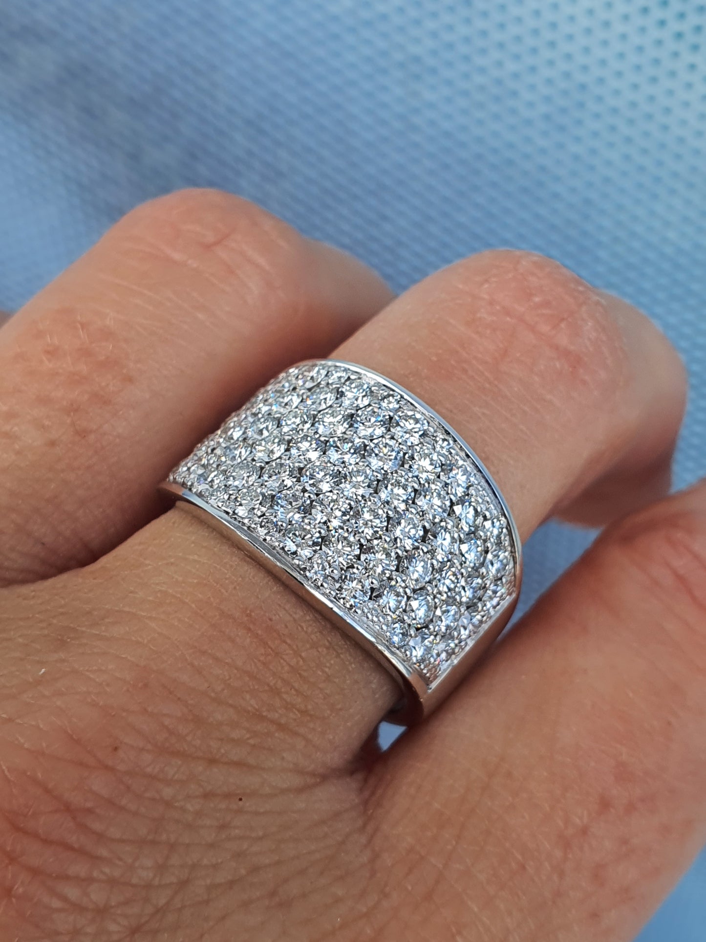Pave Platinum Tapered Ring
