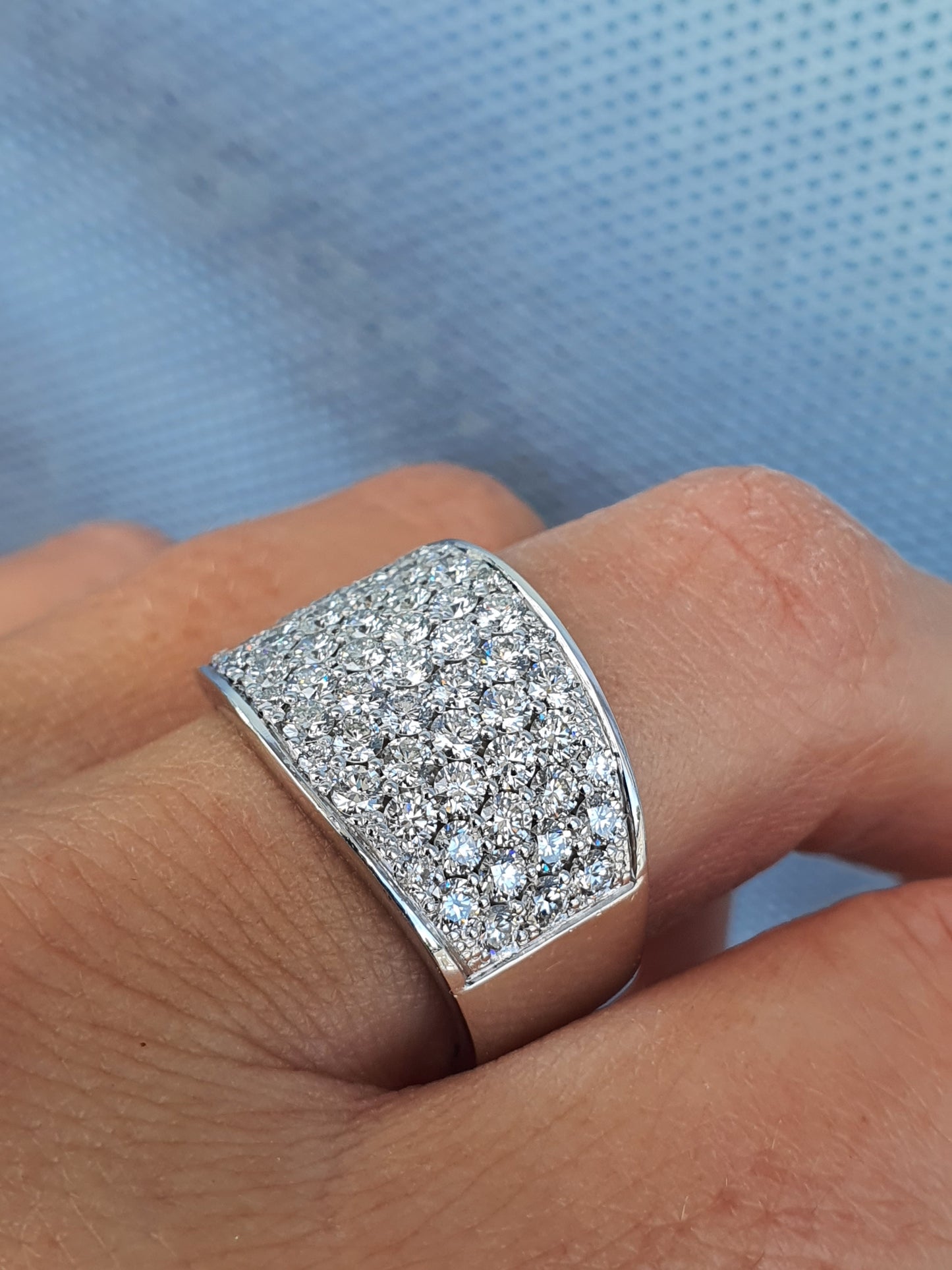 Pave Platinum Tapered Ring