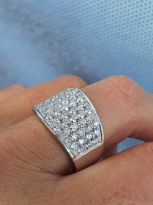 Pave Platinum Tapered Ring