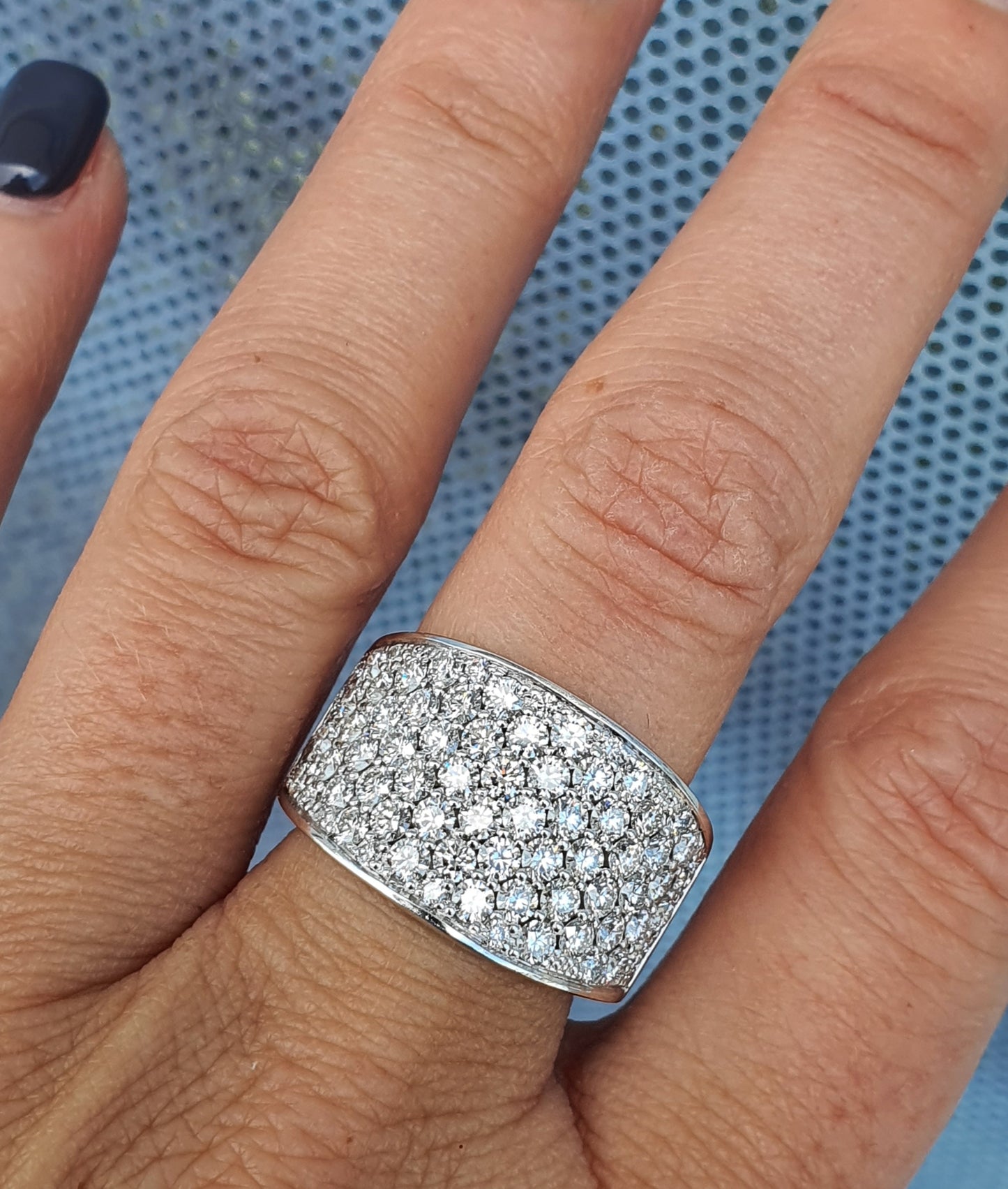 Pave Platinum Tapered Ring