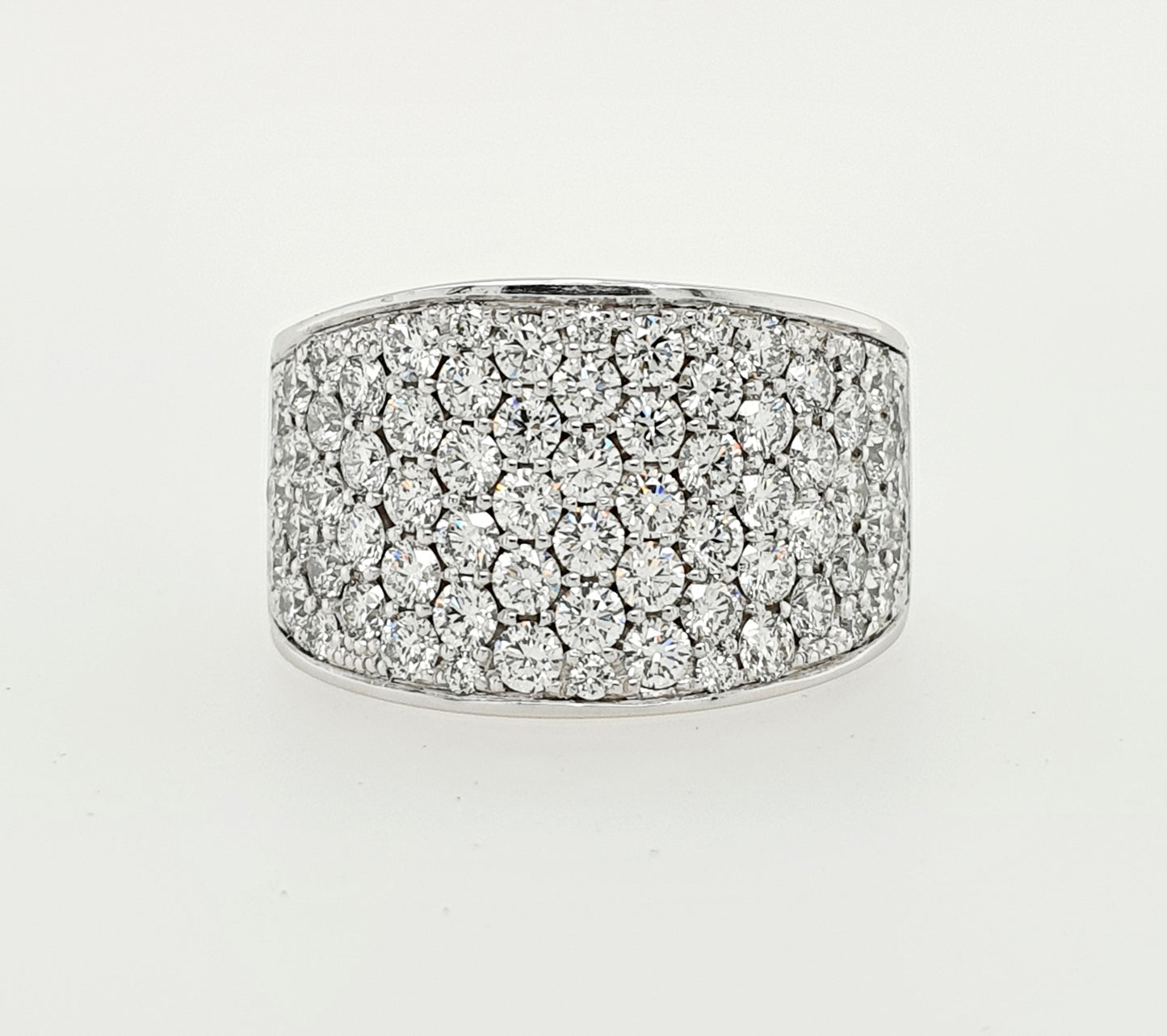 Pave Platinum Tapered Ring