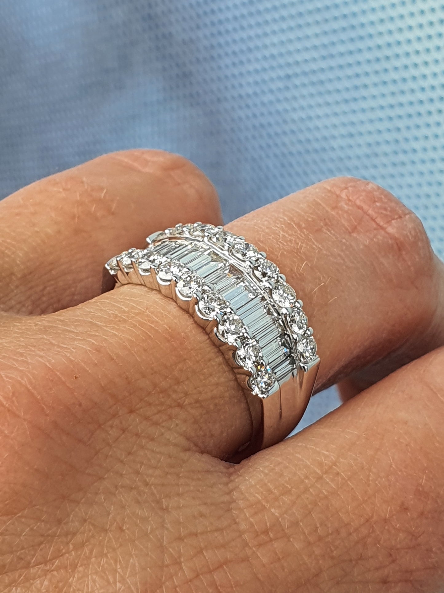 Baguette and Round Brilliant Cut Diamond Ring