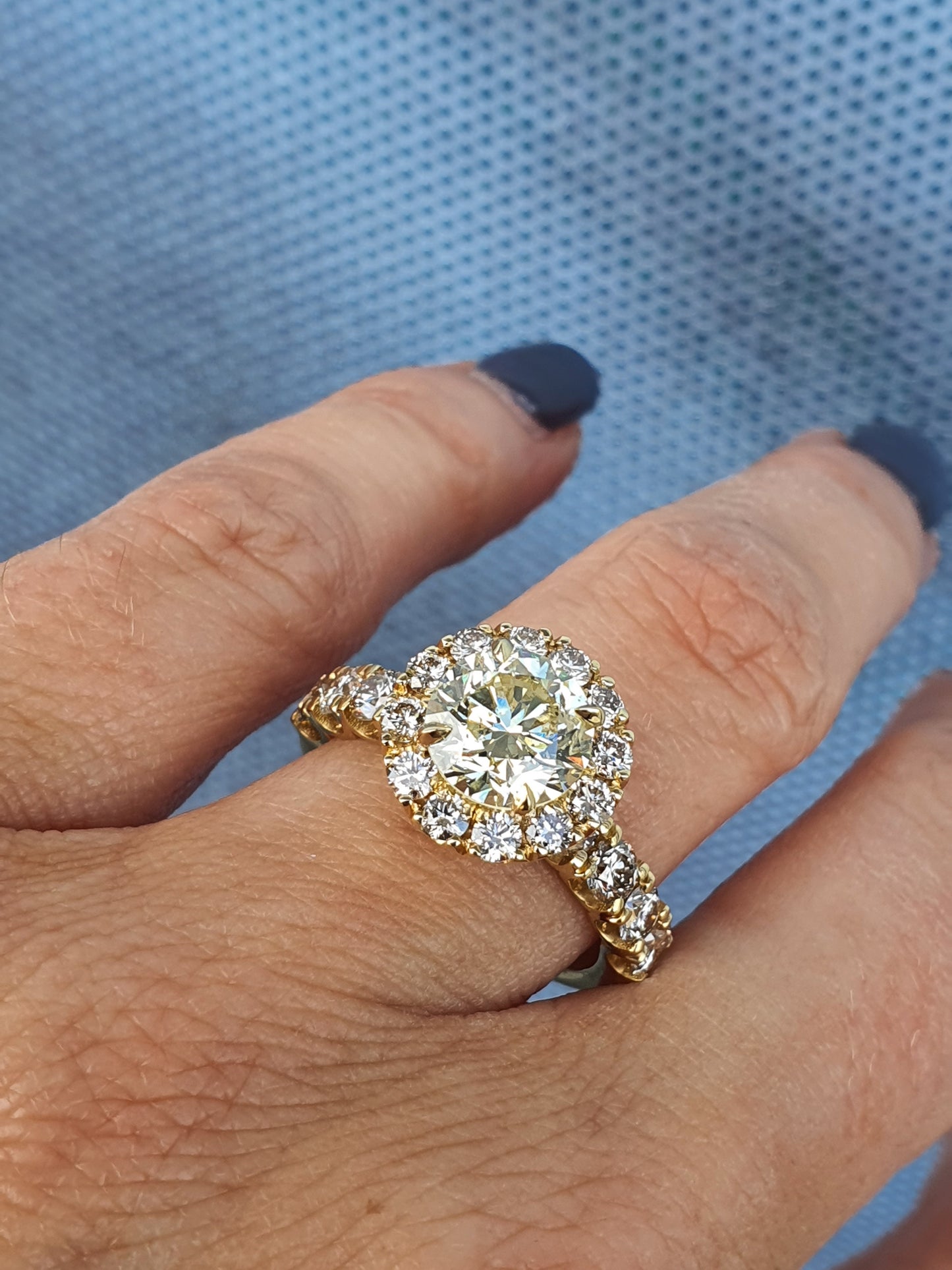 Scalloped Halo Ring
