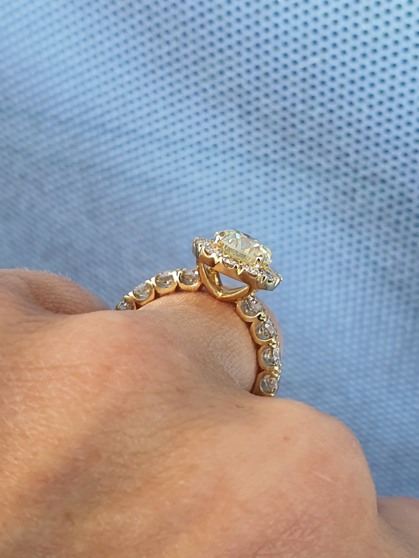 Scalloped Halo Ring