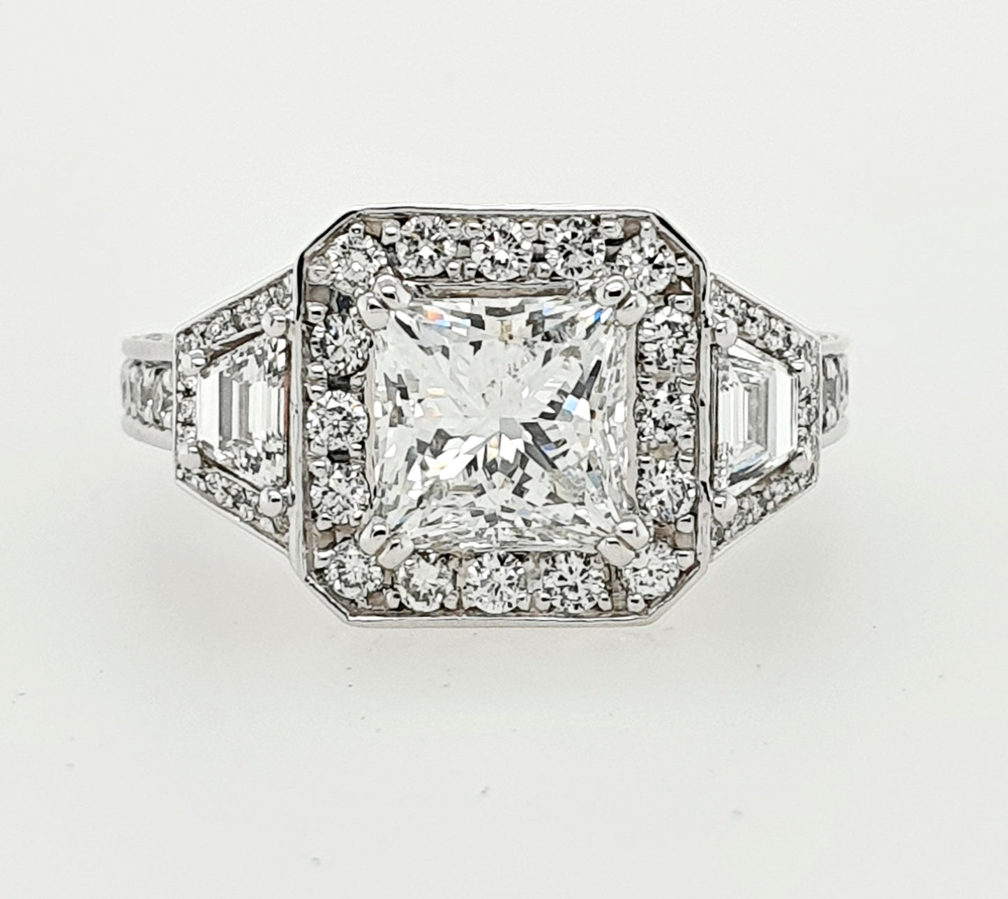 Princess & Trapezoid Diamond Ring