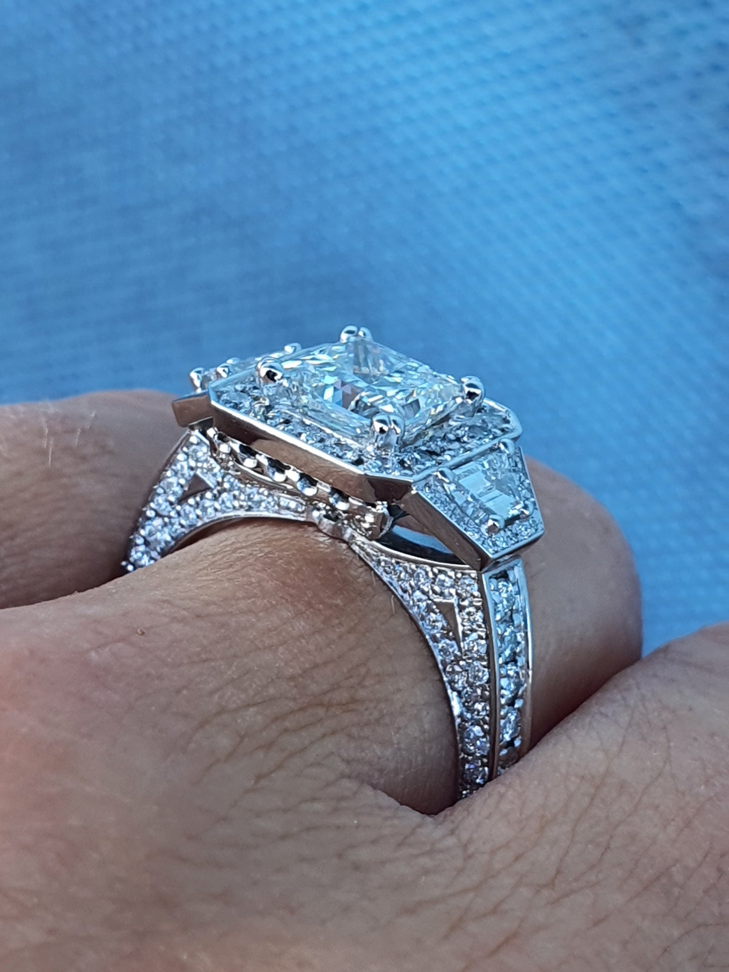 Princess & Trapezoid Diamond Ring