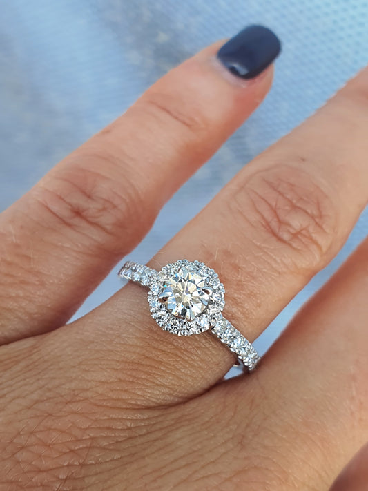 Halo Round Brilliant Cut Ring