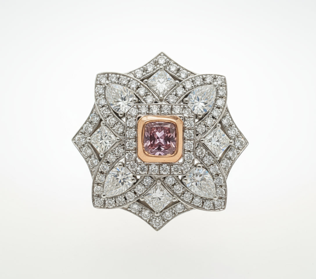 Cushion Pink Diamond Ring