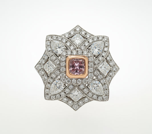 Cushion Pink Diamond Ring
