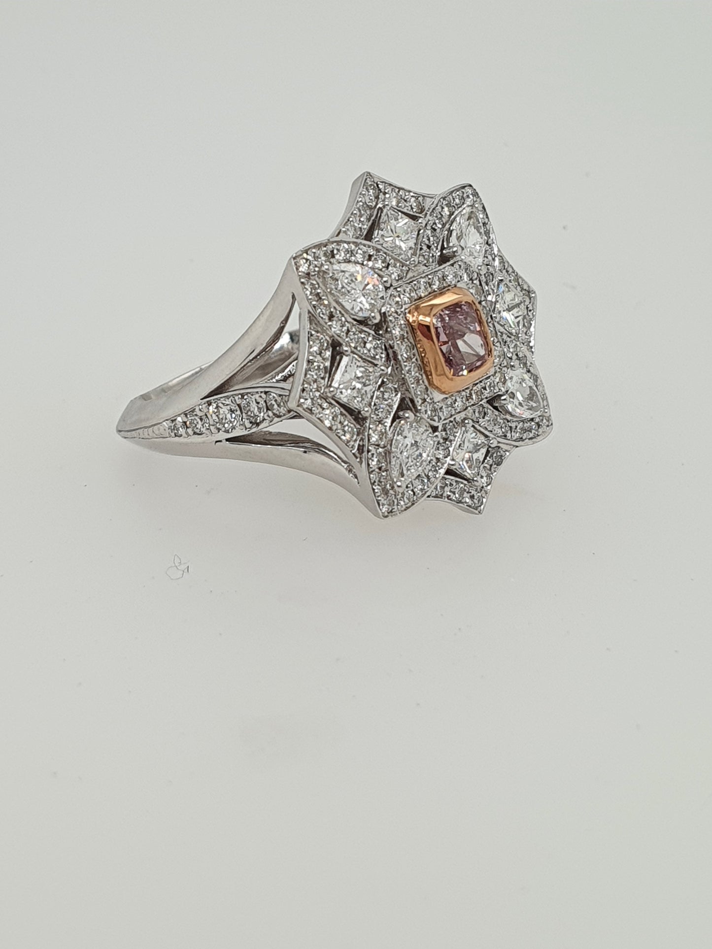 Cushion Pink Diamond Ring