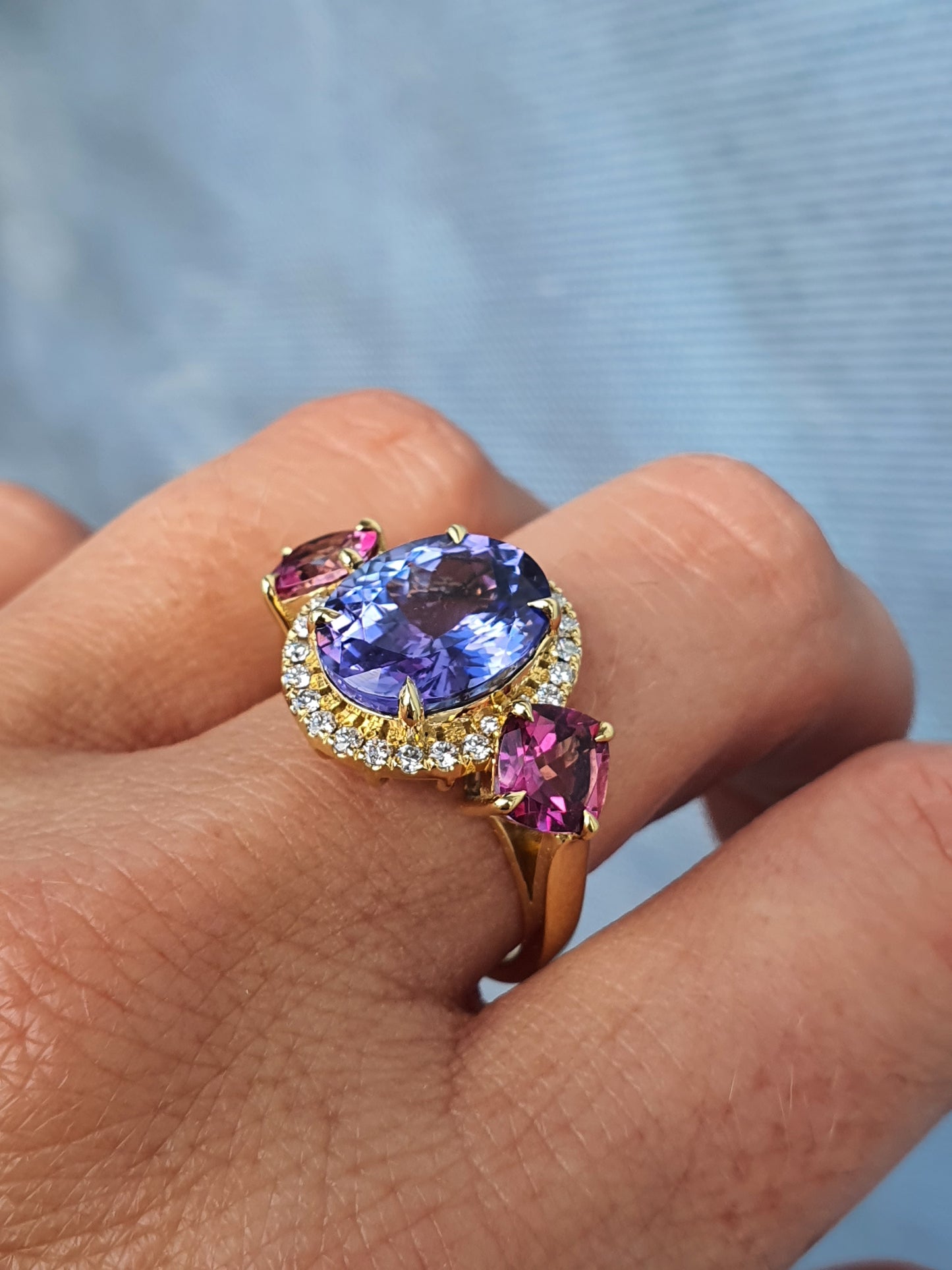 Tanzanite & Pink Topaz Ring