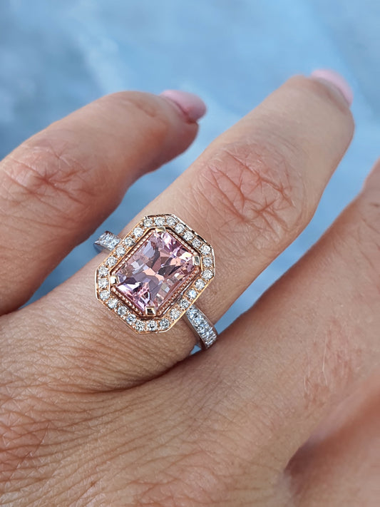 Morganite and Diamond Ring