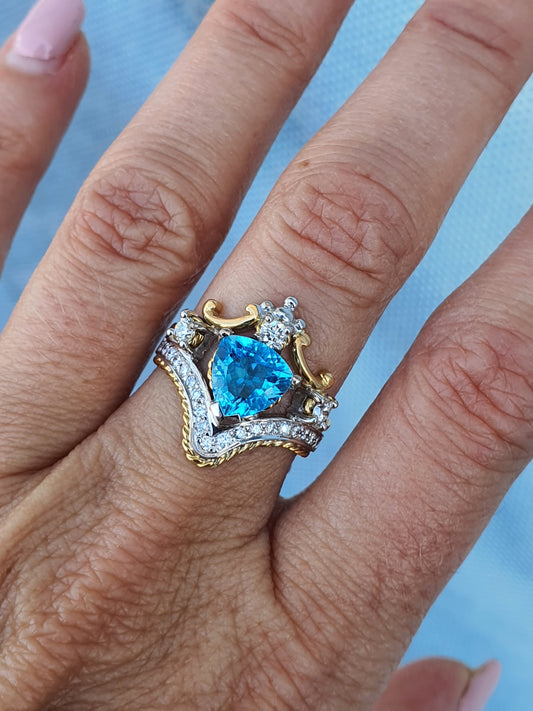 Heart Aquamarine Ring