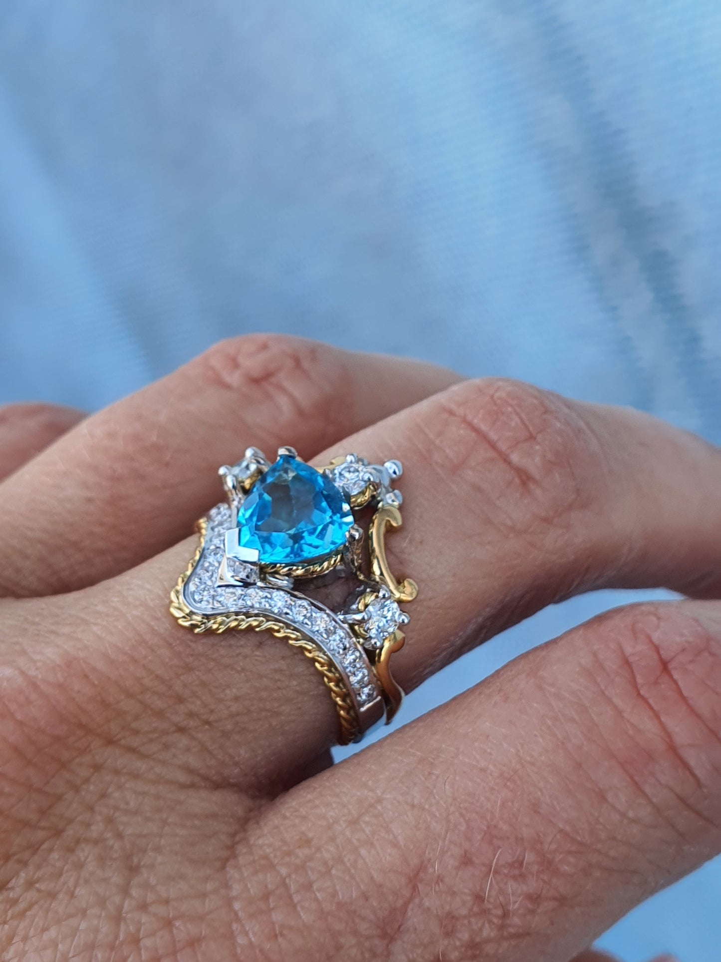 Heart Aquamarine Ring