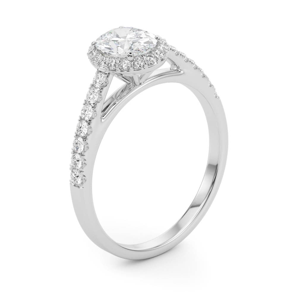 Oval Halo with Pave Band