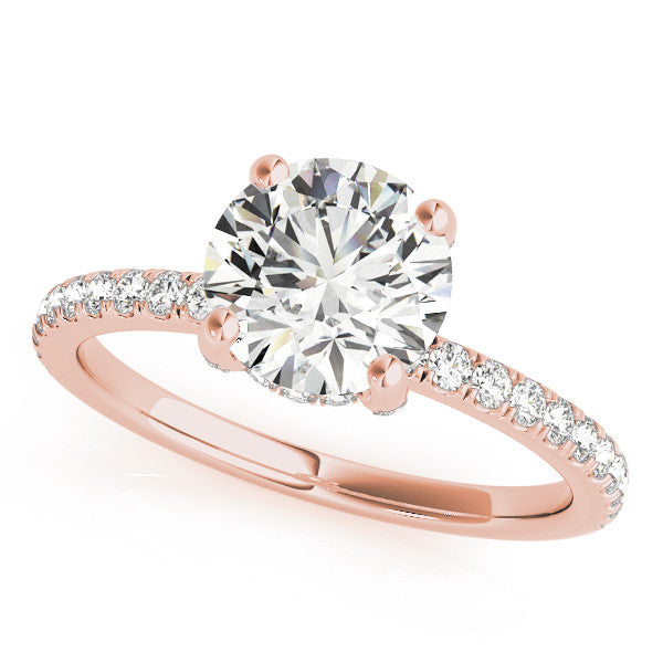 Round Hidden Halo Solitaire with Pave Band