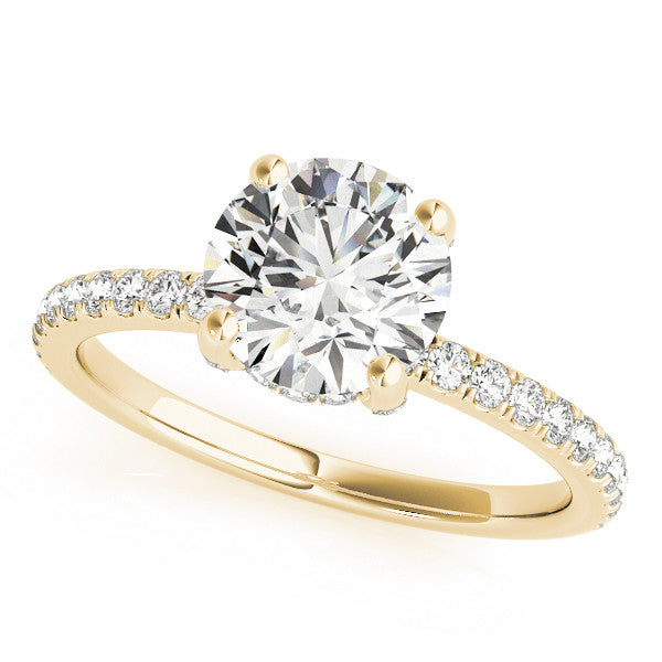 Round Hidden Halo Solitaire with Pave Band