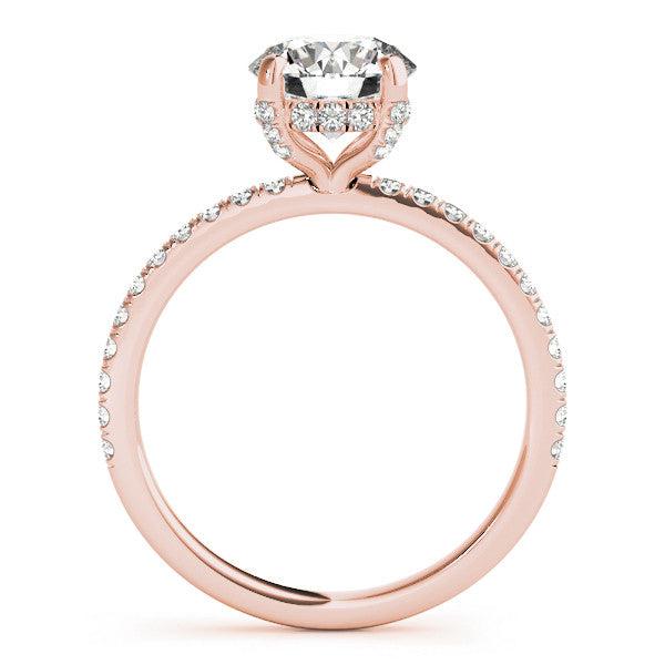 Round Hidden Halo Solitaire with Pave Band