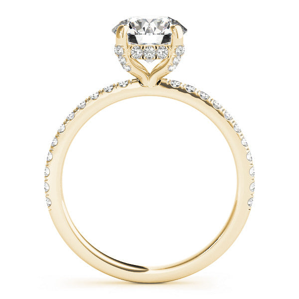 Round Hidden Halo Solitaire with Pave Band