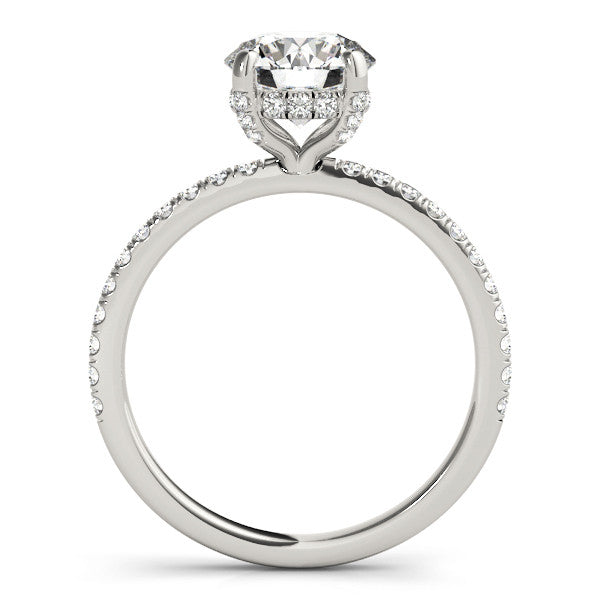 Round Hidden Halo Solitaire with Pave Band