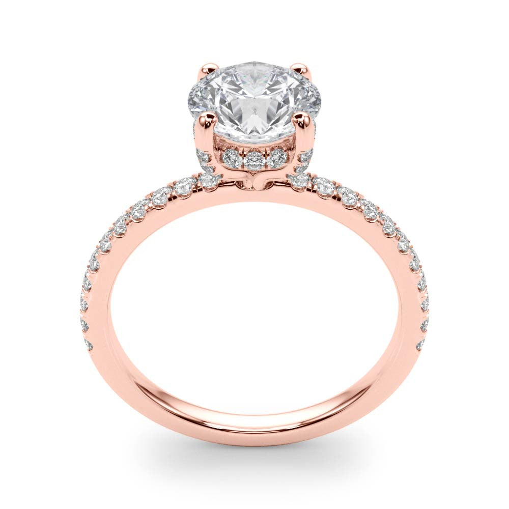 Round Hidden Halo Solitaire with Pave Band
