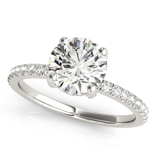 Round Hidden Halo Solitaire with Pave Band