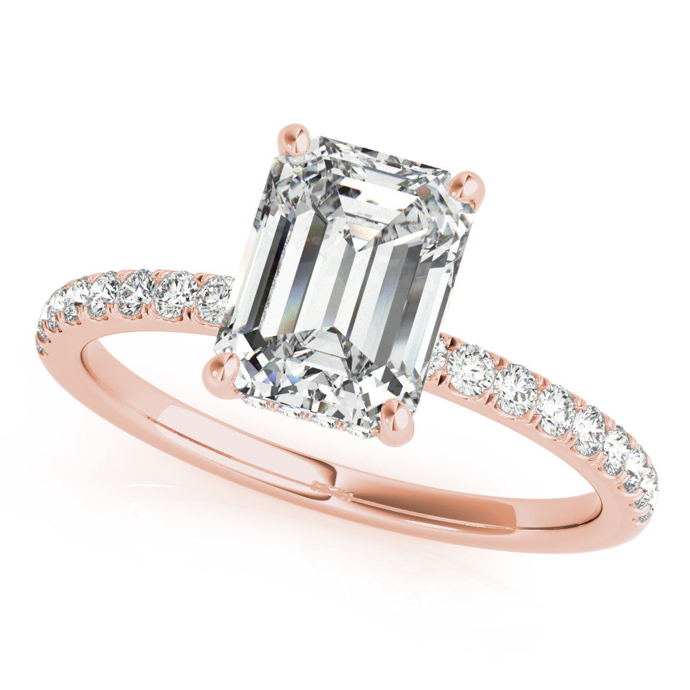 Radiant Hidden Halo Solitaire with Pave Band