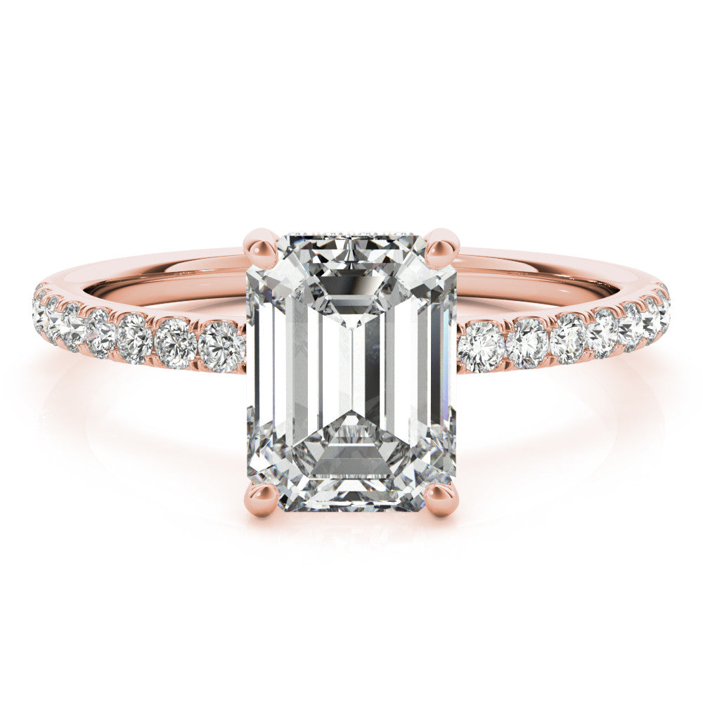 Radiant Hidden Halo Solitaire with Pave Band