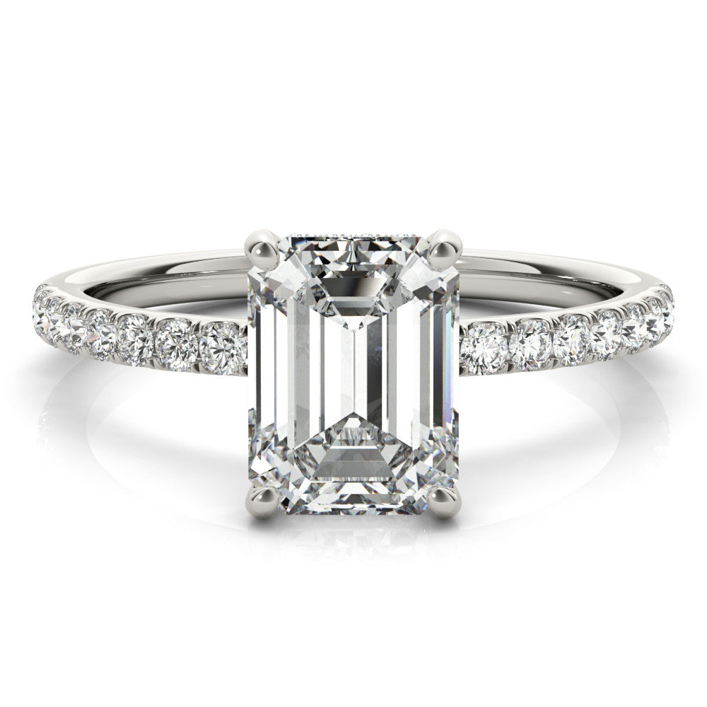 Radiant Hidden Halo Solitaire with Pave Band