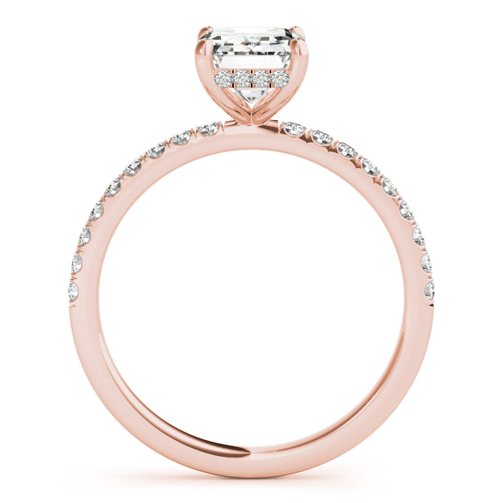 Radiant Hidden Halo Solitaire with Pave Band