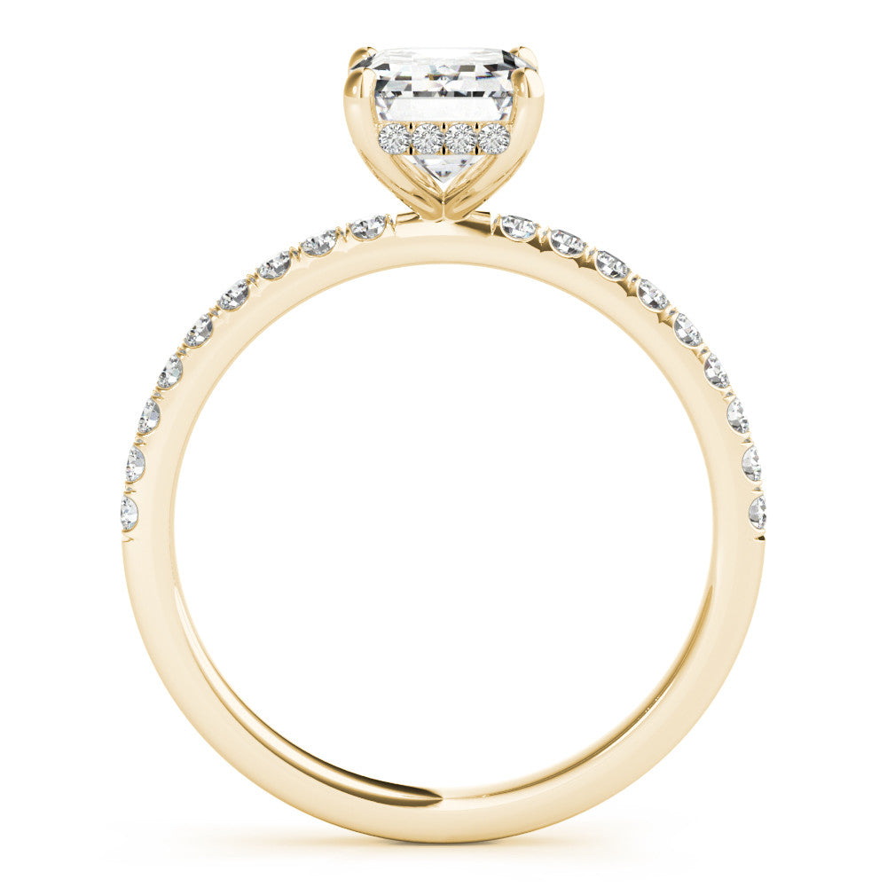 Radiant Hidden Halo Solitaire with Pave Band
