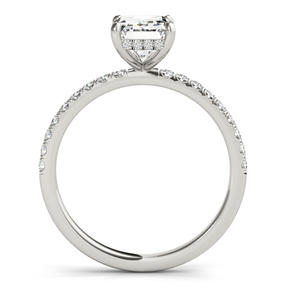 Radiant Hidden Halo Solitaire with Pave Band