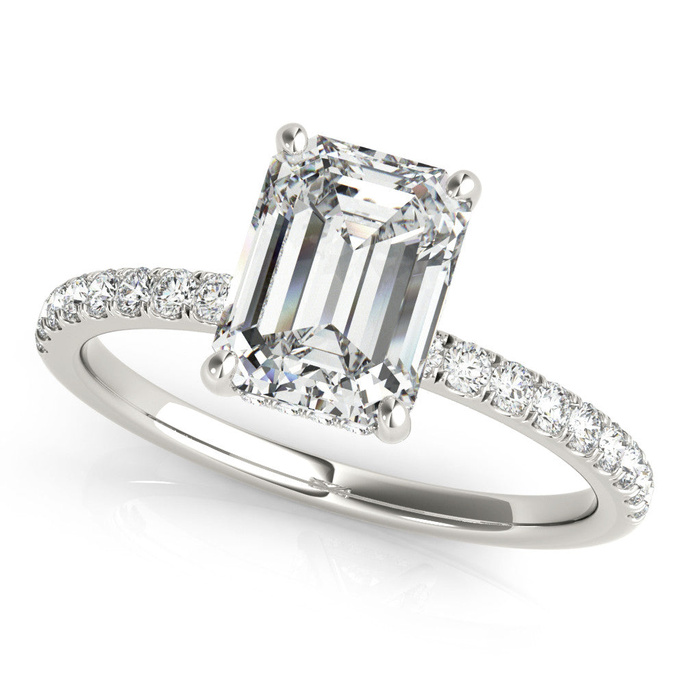 Radiant Hidden Halo Solitaire with Pave Band