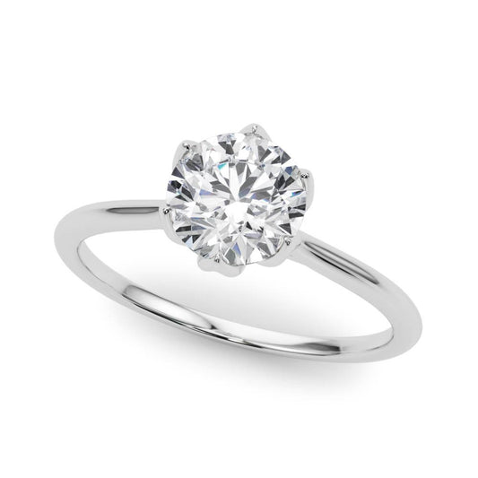 Round Six Claw Solitaire with Tulip Setting