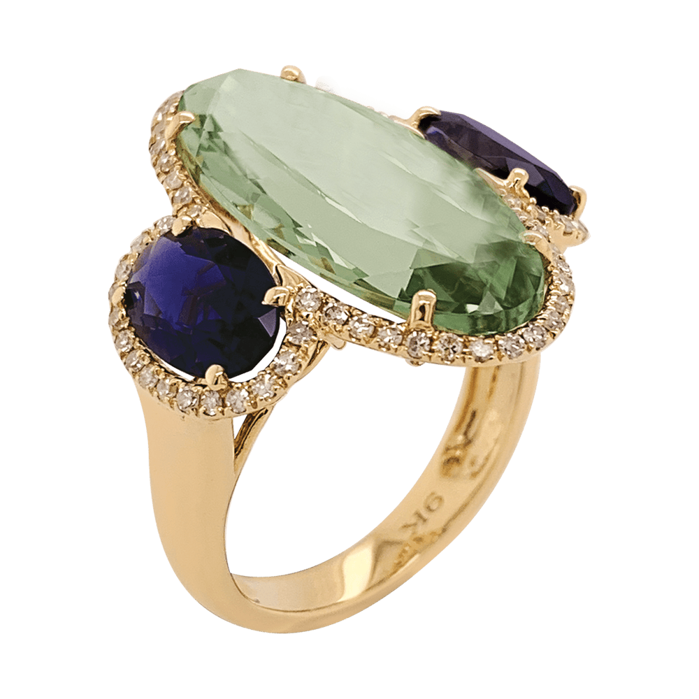Mint Quartz & Lolite Ring