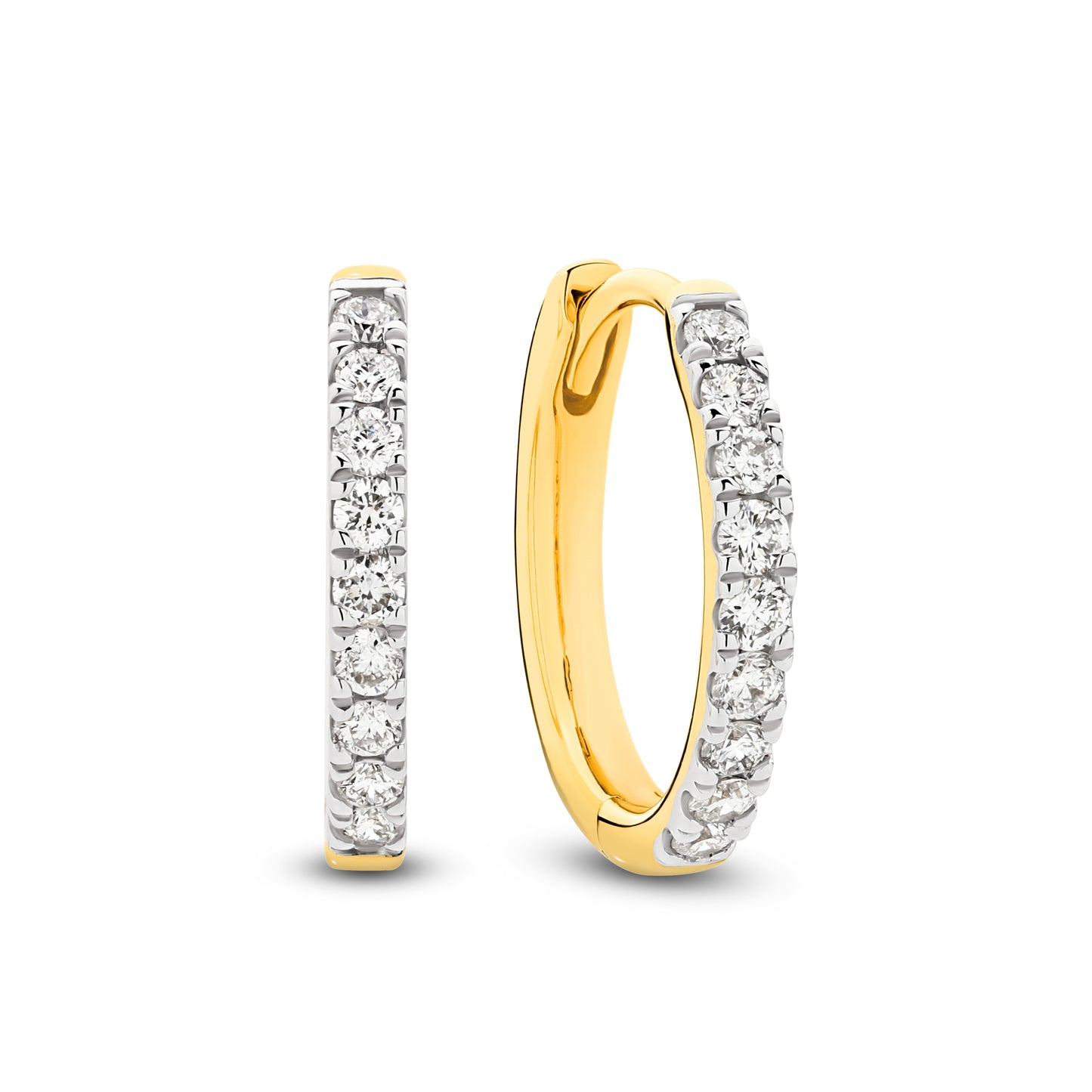 9ct Diamond Hoop Earrings