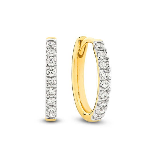 9ct Diamond Hoop Earrings
