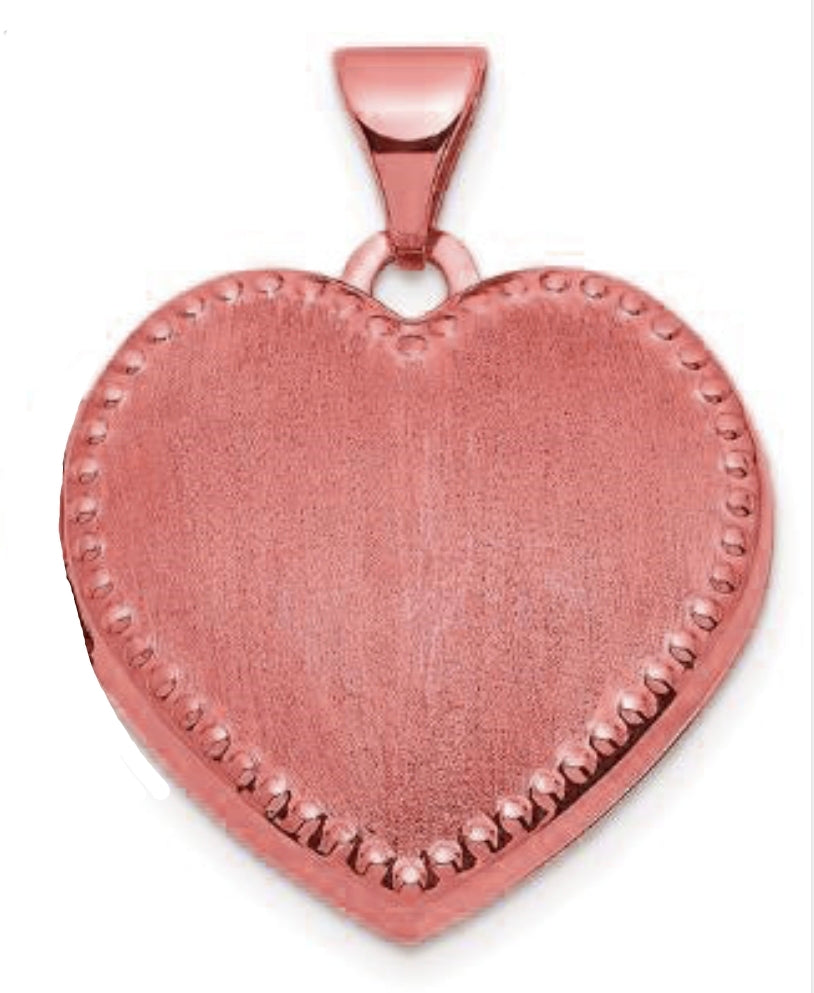 Gold Matte Heart with Bead Border