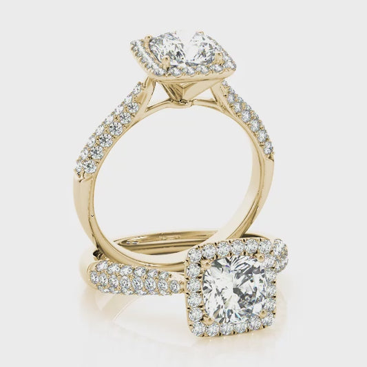 Cushion Halo with Pave Band