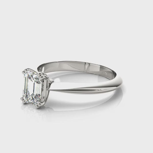 Emerald Solitaire with Knife Edge Sweep Up