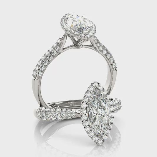Marquise Halo with Pave Band