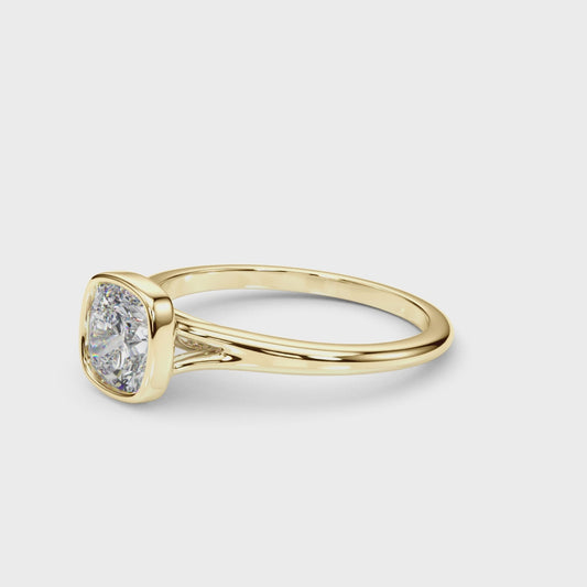 Cushion Bezel Set Solitaire