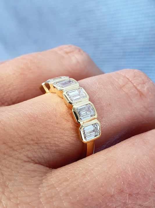 Emerald Bezel Cut Band